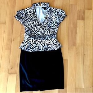 White House Black Market Peplum Dress Sz 6